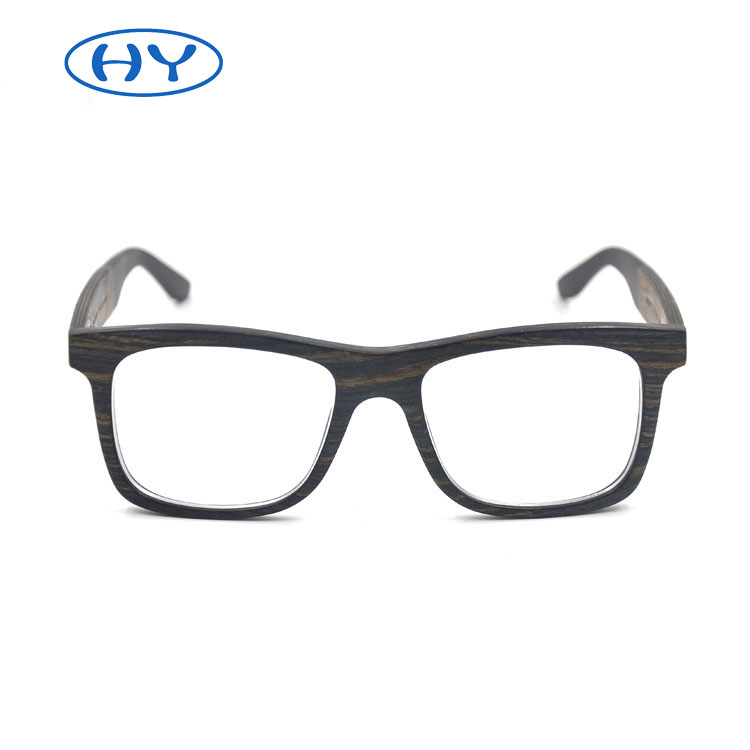 Black Real Wooden Glasses Frame Optical Lens