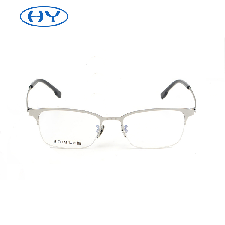 Computer eyewear flat blue semi-rimless commerce titanium optical frames