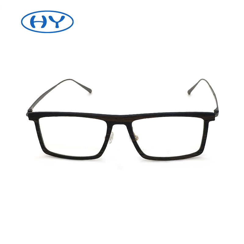 New fashion optic high quality carbon fiber with wooden cover square glasses
