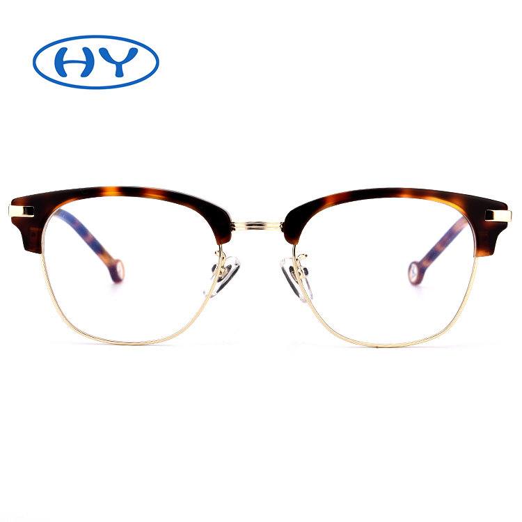 Vintage Round Women Semi-Rim Eyewear Optical Frame Clear Non-prescription Eyeglasses